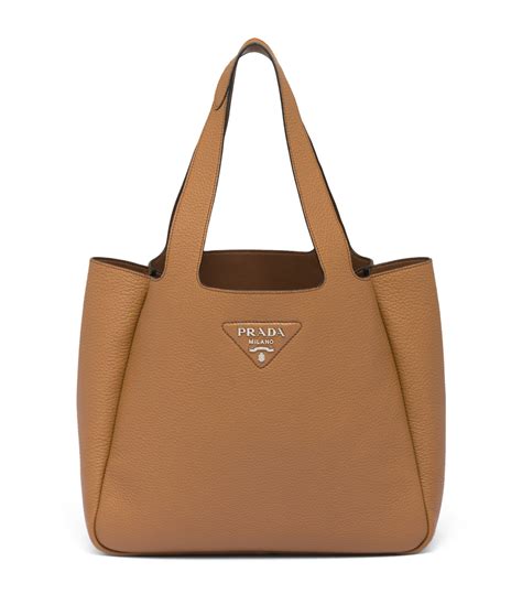 prada crocheted bag|Prada brown leather tote bag.